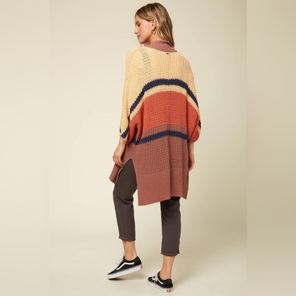 ONeill Open Front Knit Capecod Oversized Cardigan Sweater Beach Sand Size M - Picture 12 of 12